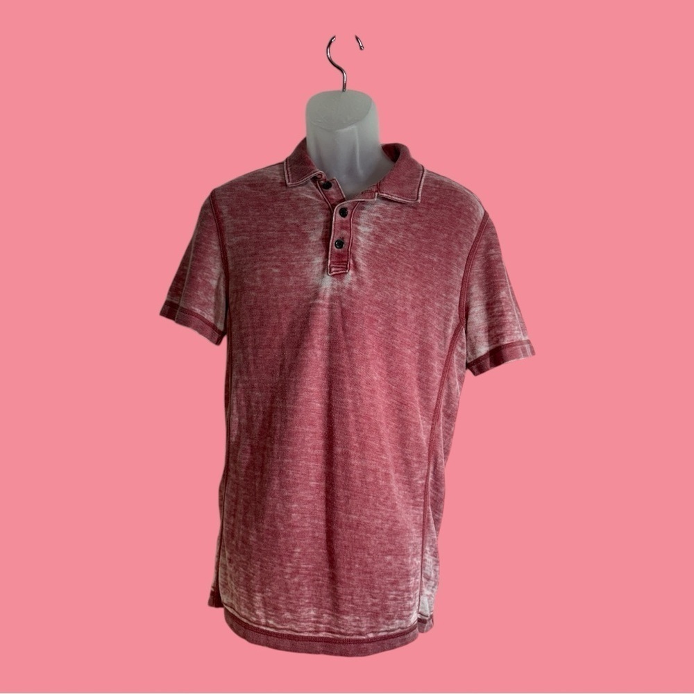 Men’s Distressed Polo Shirt Super Soft Short Sleeve Athletic Fit Size S